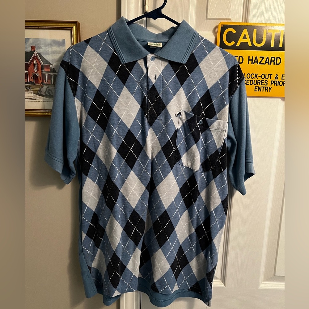 Vintage Haband, argyle polo. Size medium.